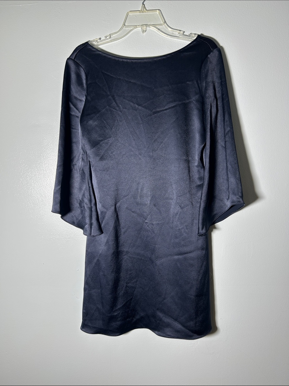 NWT Diane Von Furstenberg Navy Satin Korrey Dress